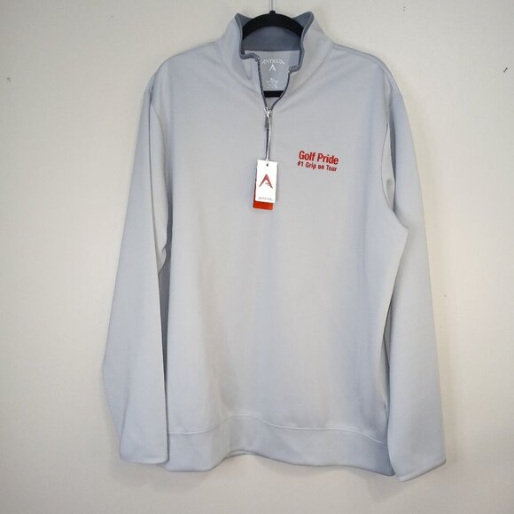 MENS ANTIGUA 1\4 ZIP GOLF PULLOVER, SIZE XL, SOFT GRAY COLOR, NWT - Picture 1 of 7
